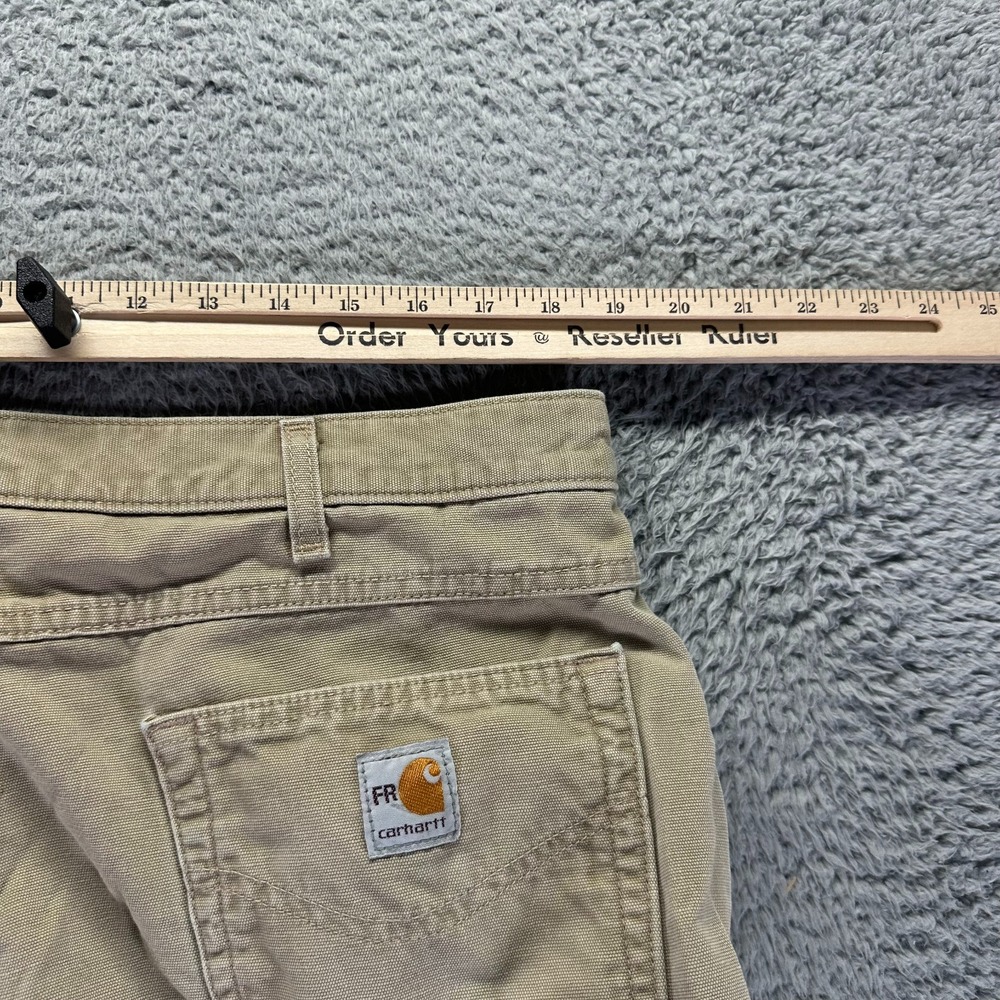 Carhartt Flame Resistant Pant Mens 38x27 Brown Cotton Carpenter Straight Travel - Picture 11 of 14